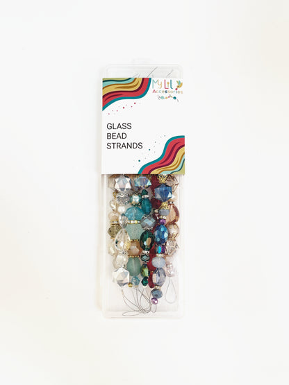 7 pcs Multicolors Glass Beads Strand for Jewelry Making Craft Assorted Beading Kit
