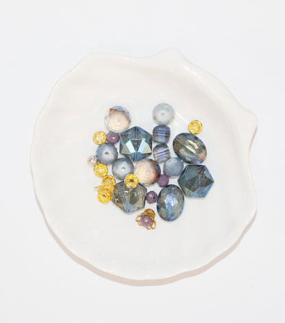 Blue Glass Beads Strand for Jewelry Making Craft Assorted Beading Kit