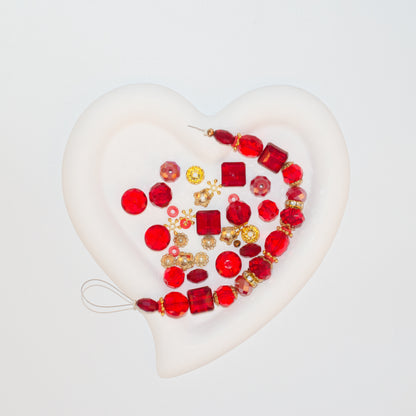 Red Glass Beads Strand for Jewelry Making Craft Assorted Beading Kit