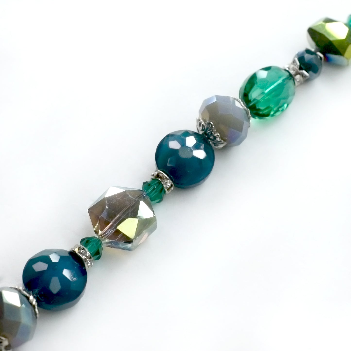 Teal Glass Beads Strand for Jewelry Making Craft Assorted Beading Kit