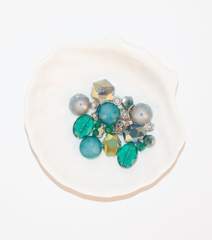 Teal Glass Beads Strand for Jewelry Making Craft Assorted Beading Kit