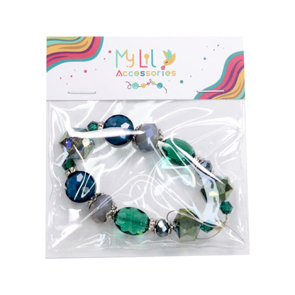 Teal Glass Beads Strand for Jewelry Making Craft Assorted Beading Kit